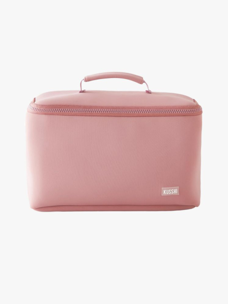 Kusshi Large Neoprene Train Case in branded component on a light gray background