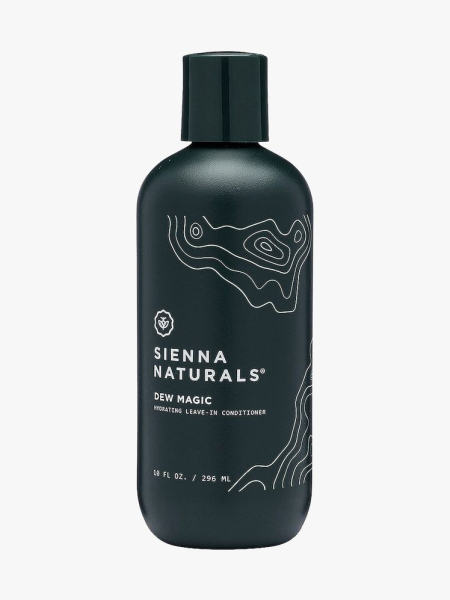 Sienna Naturals Dew Magic Leave-In Conditioner dark green bottle on light gray background