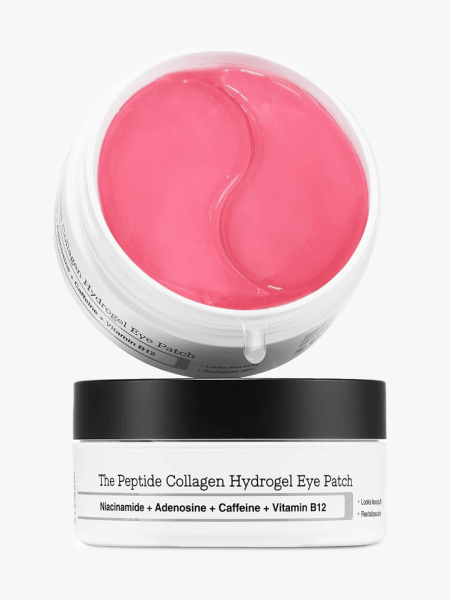 CosRx The Peptide Collagen Hydrogel Eye Patch in branded tub component on a light gray background